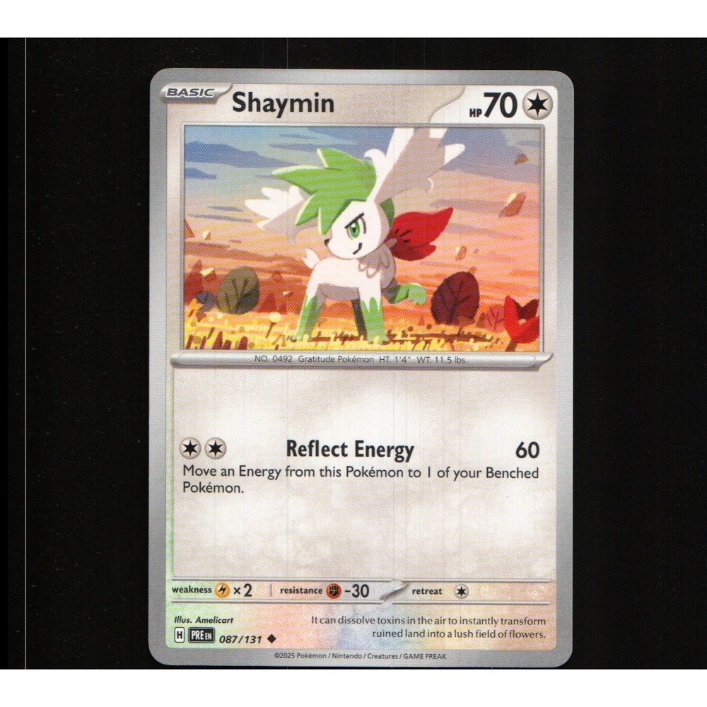 2025 Pokemon Prismatic Evolutions Shaymin 087/131 Uncommon PRE EN